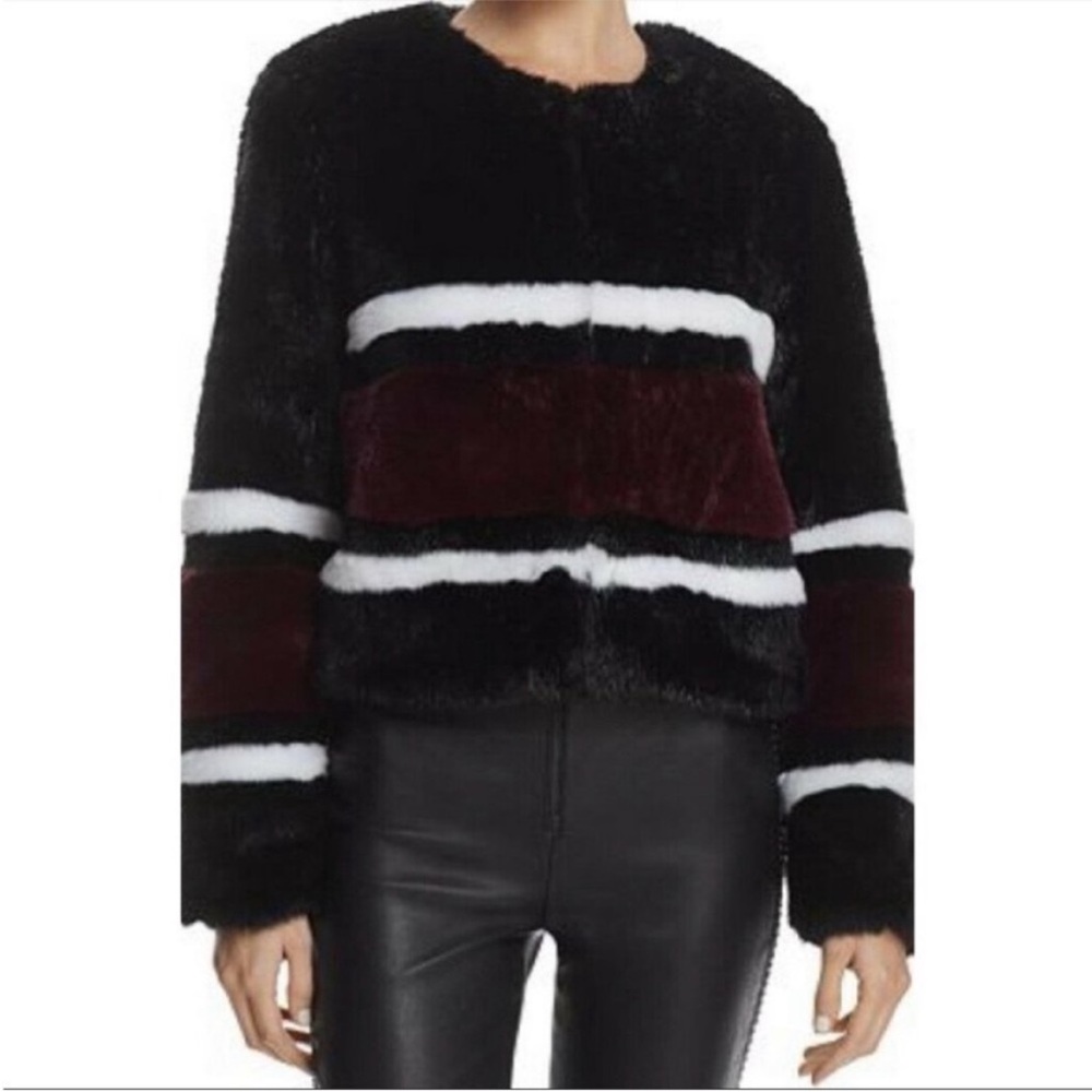 Sunset + Spring Faux Fur Cropped Multicolored Coat